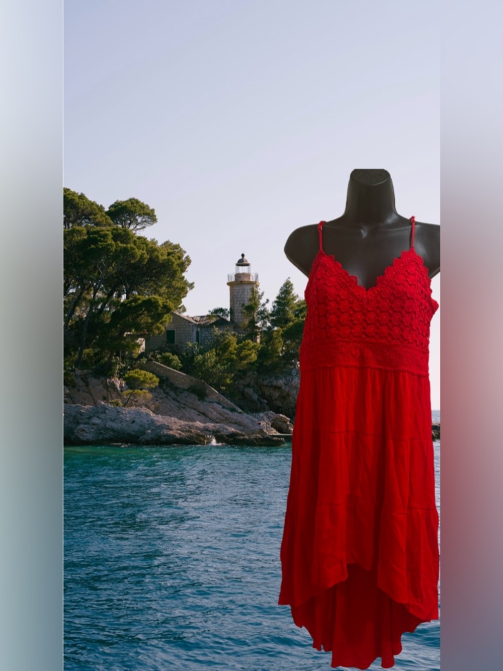 Red Crochet Bodice Summer Dress⭐️NWT⭐️